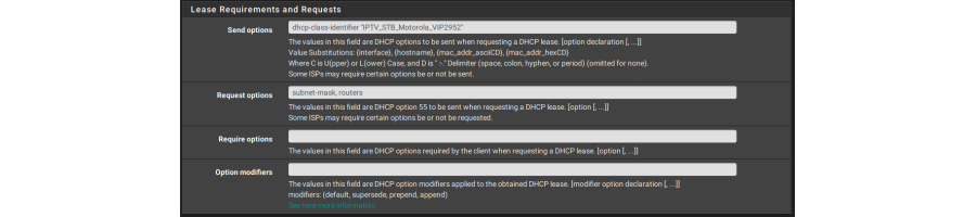 DHCP IPTV